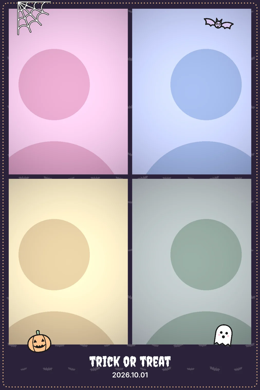 The Halloween template as a 2×2 grid on a 4×6 sheet
