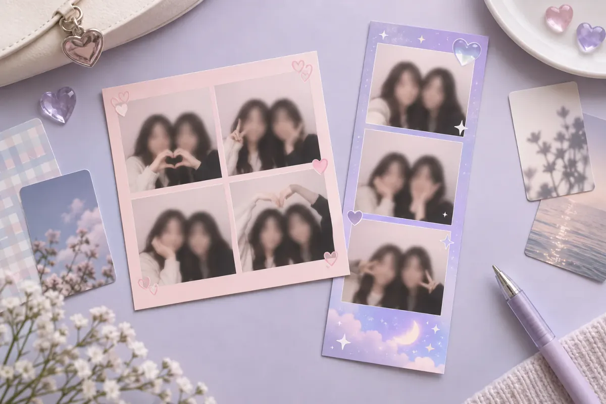 韓国プリ風の写真ストリップをスマホで楽しむイメージ
