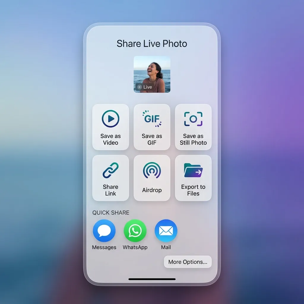 Live Photo Export and Share Dashboard