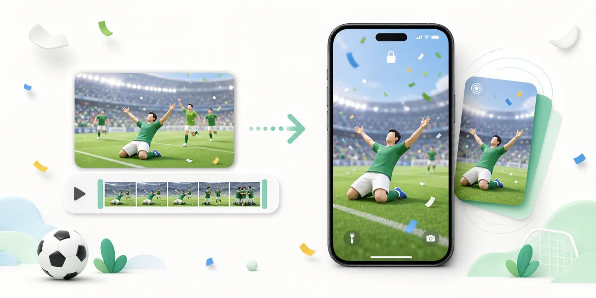 Soccer celebration clip becoming a Live Photo wallpaper